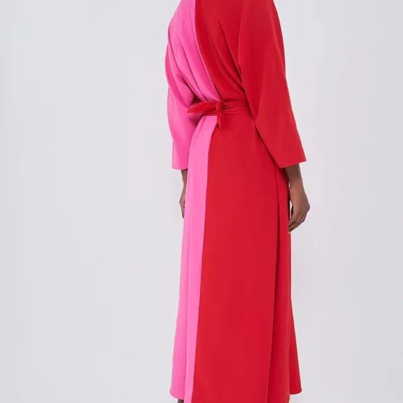 Gorgeous Tuckernuck Scarlet and Hot Pink Madame G Caftan L - Picture 2 of 9